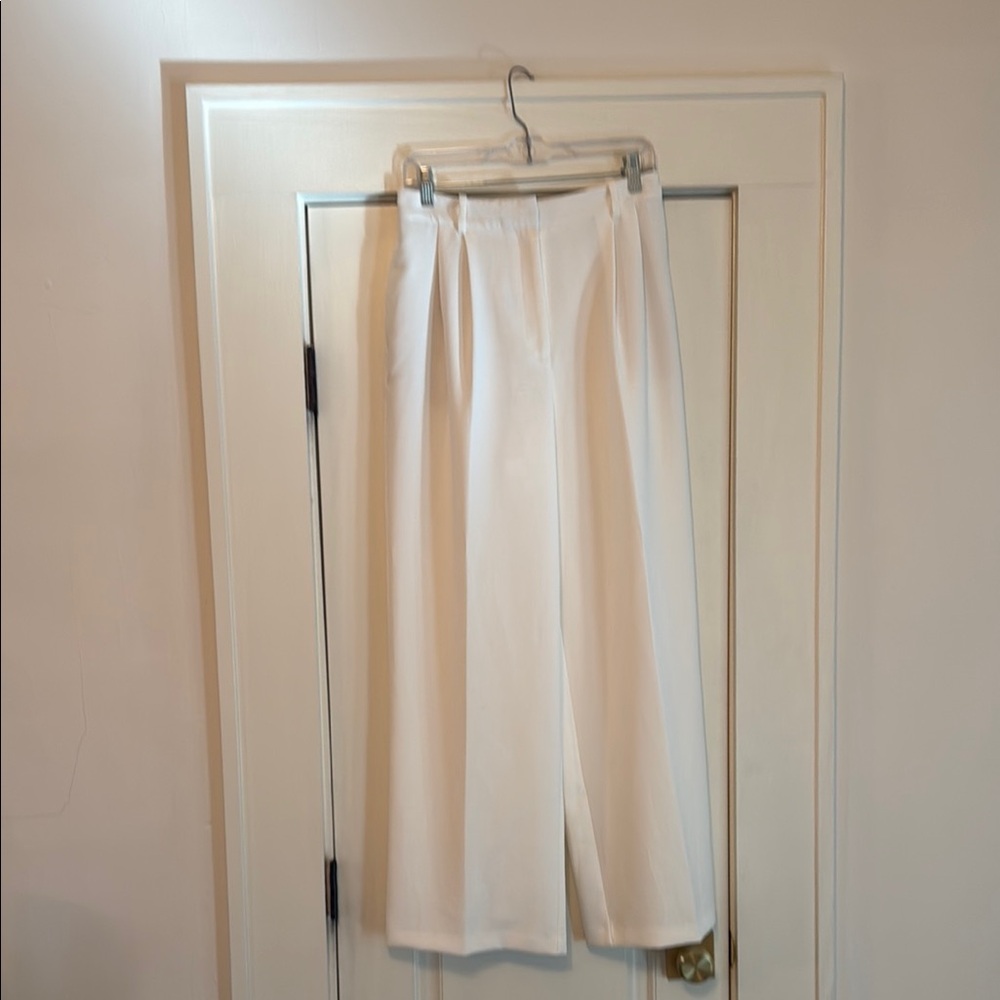 Zara White wide leg trousers size M